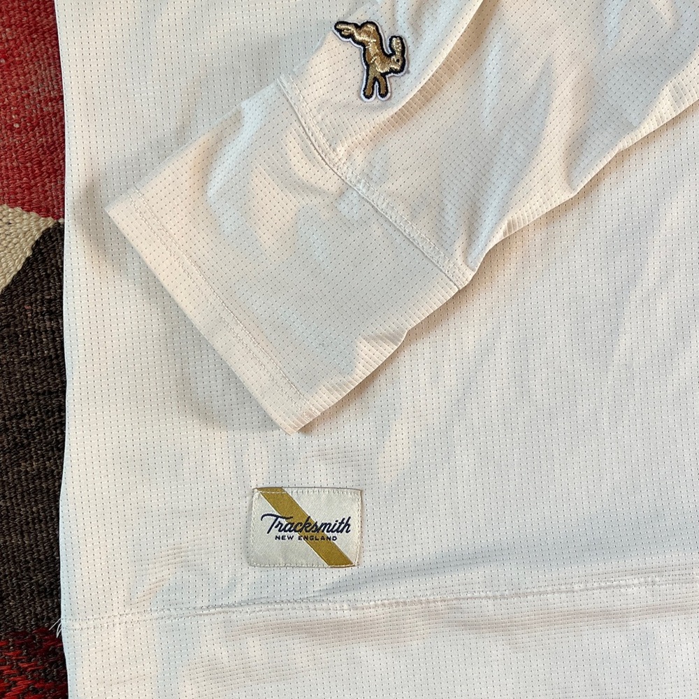 Tracksmith White and Light Blue Women's Shirt - Picture 3 of 7